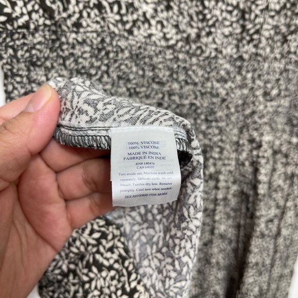 New‎ Faherty Montara Leaf Batik Long Sleeve split-neck Dress Size - Picture 11 of 13